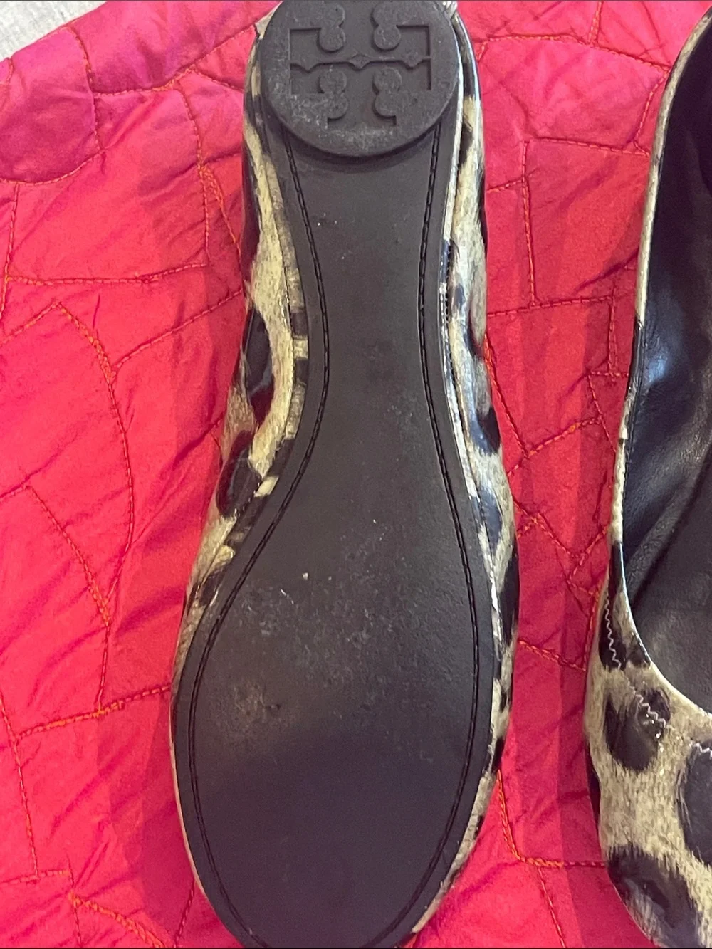 Tory Burch Leopard Print Ballet Flats in Brown and Black
